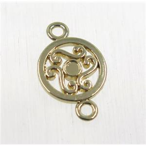 tibetan silver connector, non-nickel, antique gold, approx 12mm [ZN4248]