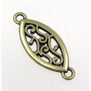 tibetan silver connector, non-nickel, bronze, approx 10.5x20mm [ZN4251]