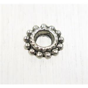 tibetan silver zinc spacer beads, non-nickel, approx 8mm dia, 3mm hole [ZN464]