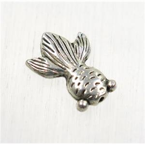 tibetan silver zinc fish beads, non-nickel, approx 11x15mm [ZN47010]