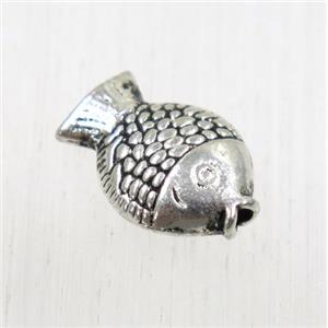 tibetan silver zinc fish beads, non-nickel, approx 8.5x12mm [ZN47106]