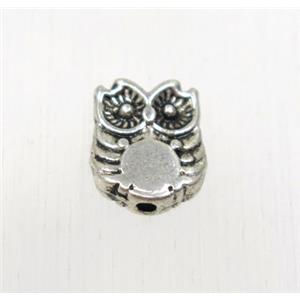 tibetan silver zinc owl beads, non-nickel, approx 8x10mm [ZN47213]