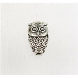tibetan silver zinc owl beads, non-nickel, approx 6x10.5mm [ZN47233]