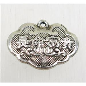 tibetan silver pendant, non-nickel, approx 14x20mm [ZN47711]