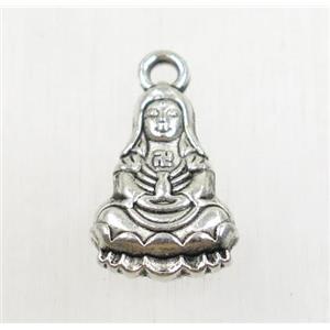 tibetan silver buddha pendant, non-nickel, approx 10x14mm [ZN47724]