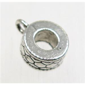 tibetan silver hanger, non-nickel, approx 10mm dia, 4.5mm hole [ZN47795]