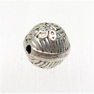 tibetan silver zinc round beads, non-nickel, approx 8mm dia [ZN47817]