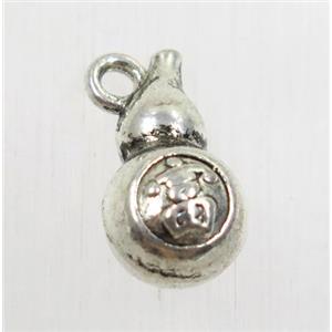 tibetan silver gourd pendant, non-nickel, approx 8.5x15mm [ZN47833]