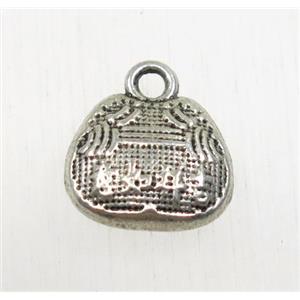 tibetan silver bag pendants, non-nickel, approx 10x12mm [ZN47850]