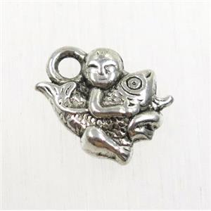 tibetan silver pendants, non-nickel, approx 11x12mm [ZN47865]