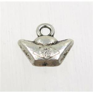 tibetan silver yuanbao pendants, non-nickel, approx 7x12mm [ZN47891]