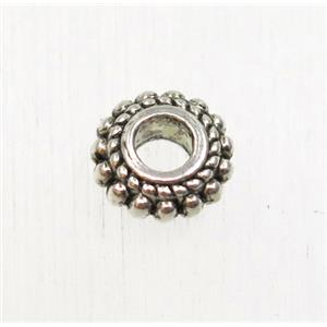 tibetan silver zinc rondelle beads, non-nickel, approx 7.5mm dia, 3mm hole [ZN47914]