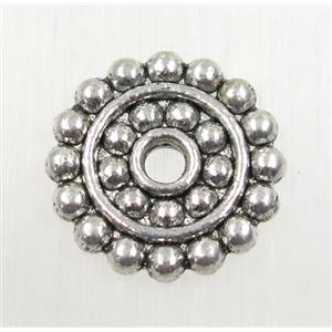 tibetan silver spacer beads, zinc, non-nickel, approx 14mm dia [ZN47915]