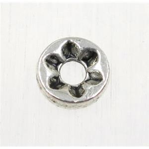 tibetan silver heishi beads, zinc, non-nickel, approx 8mm dia [ZN48225]