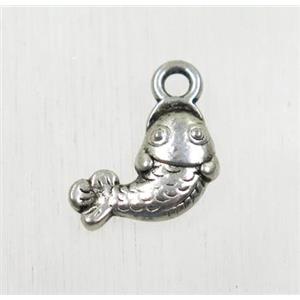 tibetan silver zinc fish pendant, non-nickel, approx 8-12mm [ZN49662]