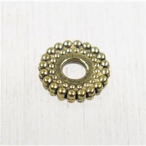 tibetan silver zinc spacer beads, non-nickel, antique gold, approx 8mm dia, 2.5mm hole [ZN5126AG]