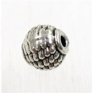 round tibetan silver zinc beads, non-nickel, approx 9mm dia [ZN546]