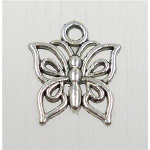 tibetan silver butterfly pendant, non-nickel, approx 12.5mm [ZN6022]
