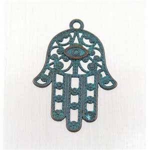 tibetan silver hamsahand pendant, non-nickel, approx 22x30mm [ZN60334C]