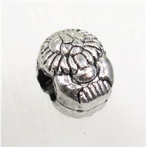 tibetan silver beads, zinc, large hole, non-nickel, approx 8.5x11mm, 4mm hole [ZN61045]