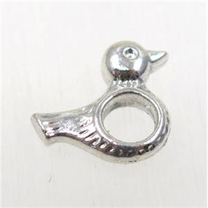 tibetan silver bird beads, zinc, non-nickel, approx 12.5x13.5mm, 5mm hole [ZN61169]