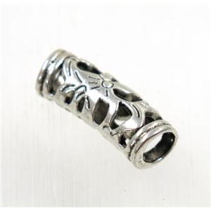 tibetan silver zinc tube beads, non-nickel, approx 6.5x20mm, 4.5mm hole [ZN61672]