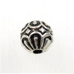 round tibetan silver zinc beads, non-nickel, approx 9mm dia [ZN63166]