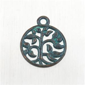 tibetan silver pendant, non-nickel, approx 15mm dia [ZN63283C]