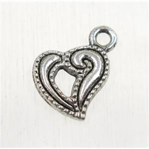 tibetan silver heart pendant, non-nickel, approx 12x13mm [ZN636]