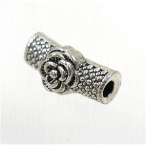 tibetan silver zinc tube beads, non-nickel, approx 5x10mm, 2mm hole [ZN63698]