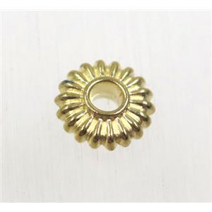 tibetan silver zinc beads, non-nickel, gold plated, approx 9.5mm dia [ZN639835G]