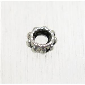 tibetan silver zinc beads, non-nickel, approx 6mm dia, 2.5mm hole [ZN64]
