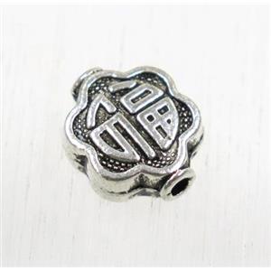 tibetan silver zinc beads, non-nickel, approx 9x10.5mm [ZN64828]