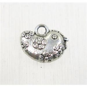 tibetan silver pendant, non-nickel, approx 9x12.5mm [ZN64869]