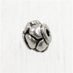 tibetan silver zinc rondelle beads, non-nickel, approx 5.5mm dia [ZN67]
