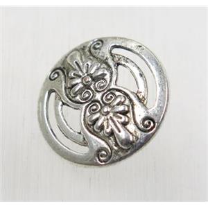 tibetan silver connector, non-nickel, approx 17mm dia [ZN67033]