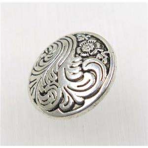 tibetan silver zinc beads, non-nickel, approx 18mm dia [ZN67037]