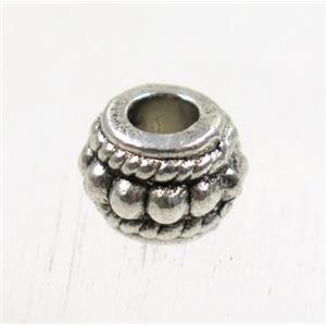 tibetan silver zinc beads, non-nickel, approx 8.5mm dia, 3.5mm hole [ZN771]