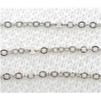 copper chain, flat, platinum plated, approx 2x2.5mm [CHC244-245SF]