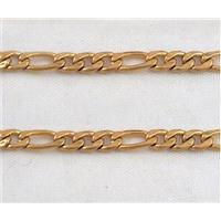 stainless steel curb chain, gold plated, approx 4mm wide [CHCL199]