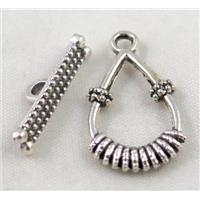 Tibetan Silver Toggle Clasp Non-Nickel, approx 15x24mm, stick 20mm [DK10424]