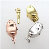 copper clip clasp, yuanbao, mix color, approx 8-14mm [FD10515-L]