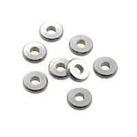 copper spacer beads, heishi, unfade, platinum plated, approx 10mm dia [FD404-10MM]