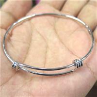 copper cuff bangle, platinum plated, approx 55-65mm dia [FDBR45]