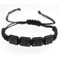 handmade bracelet with beads pave zircon, nylon wire, approx 50-60mm dia [FGBRB419]