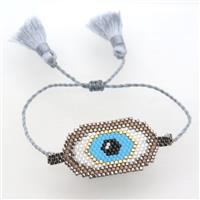 Handcraft bracelets with Seed Glass beads, tassel, resizable, approx 22-40mm [FGPDA504]