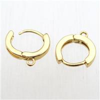 copper Latchback Earrings hoop with loop, unfaded gold plated, approx 13mm dia [FN11210]