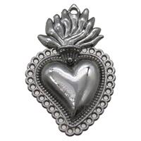 unfading copper heart pendant, black plated, approx 18-30mm [FN14677-S]
