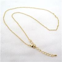 copper Necklace Chain, gold plated, approx 1.5mm, 42-48cm length [FN15085]