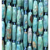 tibetan agate rice beads, green, approx 13x40mm [GA1317]